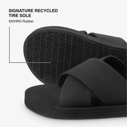 Indosole - Mens Sandals - ESSNTLS Cross - Black Sandals Indosole