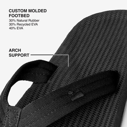 Indosole - Mens Flip Flops - Easy Living - Black Sandals Indosole