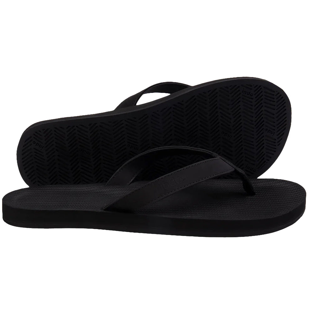 Indosole - Mens Flip Flops - ESSNTLS - Black Sandals Indosole