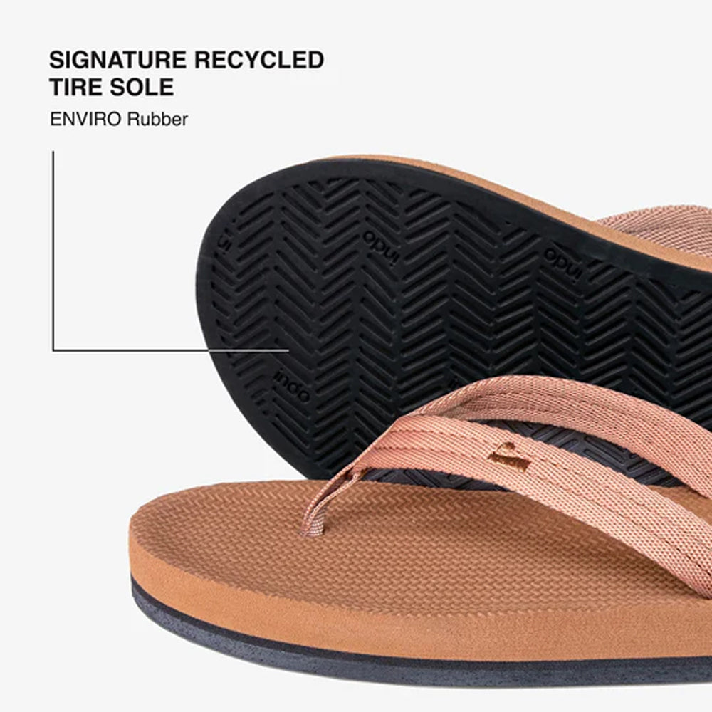 Indosole - Womens Flip Flops - Easy Living - Rust Sandals Indosole