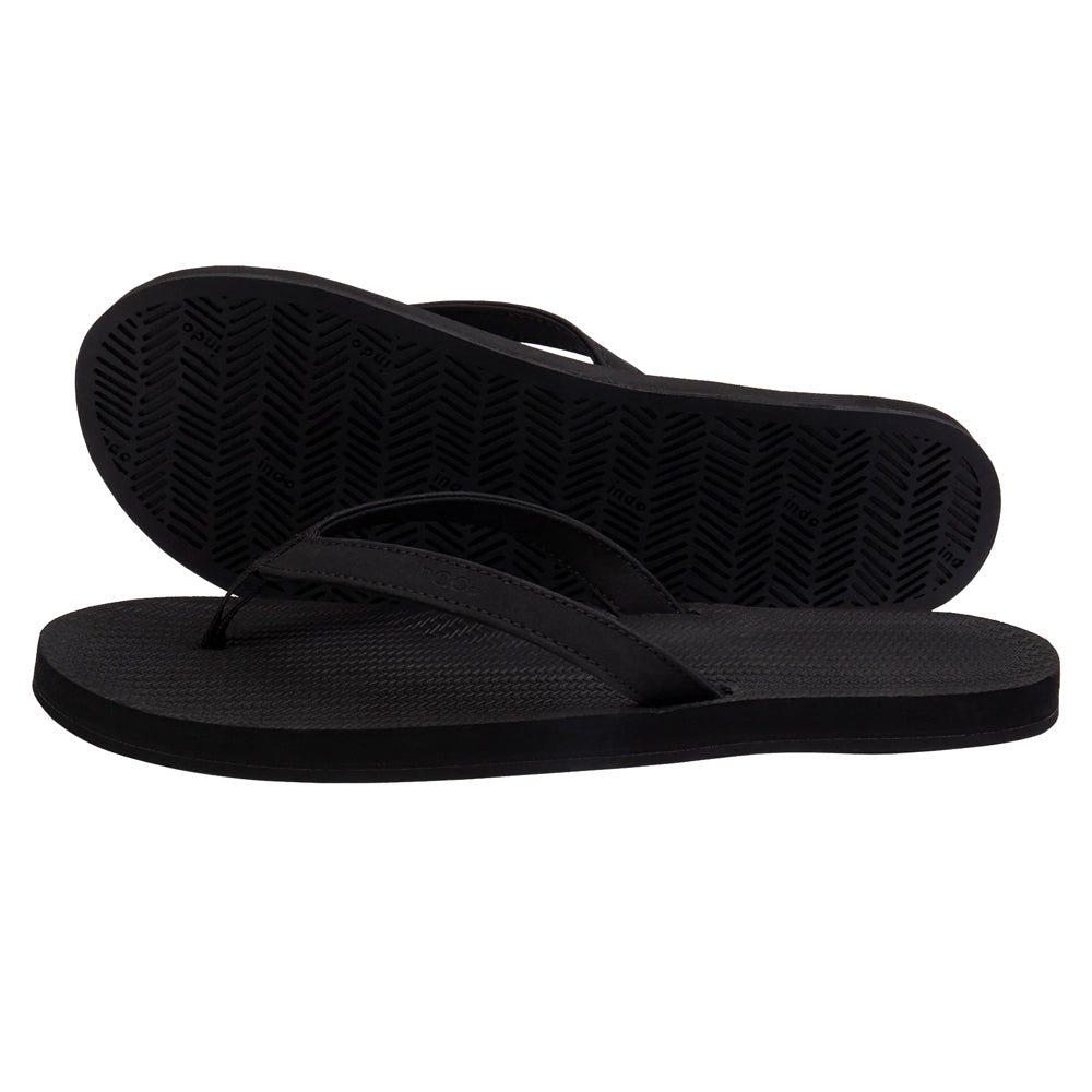 Indosole - Womens Flip Flops - ESSNTLS - Black Sandals Indosole