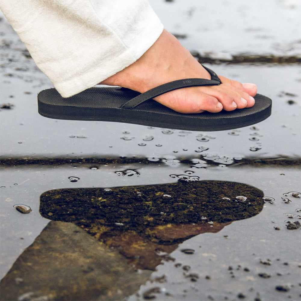 Indosole - Womens Flip Flops - ESSNTLS - Black Sandals Indosole