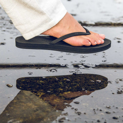 Indosole - Womens Flip Flops - ESSNTLS - Black Sandals Indosole