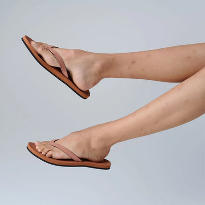 Indosole - Womens Flip Flops - ESSNTLS - Rust Sandals Indosole