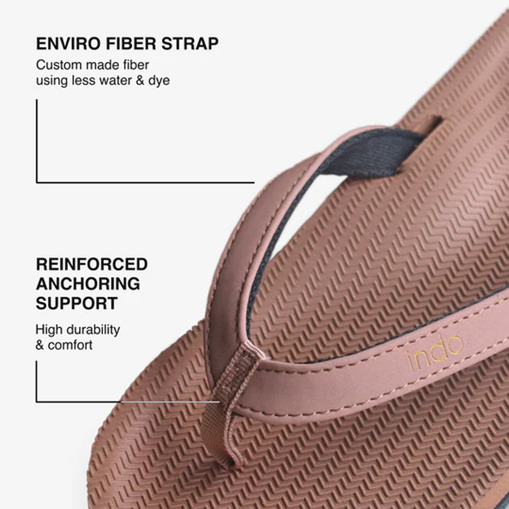 Indosole - Womens Flip Flops - ESSNTLS - Rust Sandals Indosole