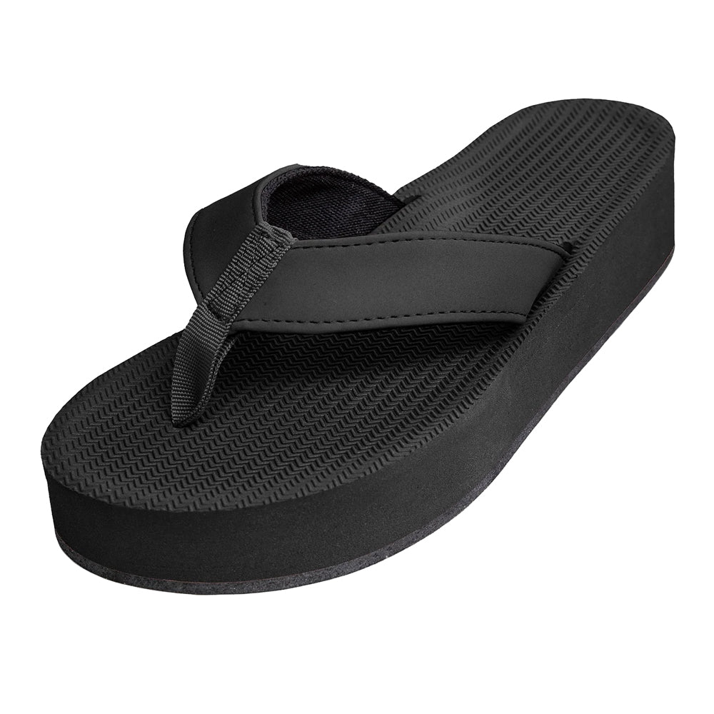 Indosole - Womens Flip Flops - Platform - Black Sandals Indosole UK 3/4 - EU 35/36