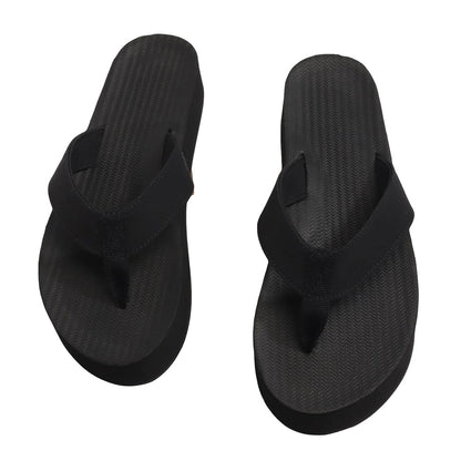 Indosole - Womens Flip Flops - Platform - Black Sandals Indosole