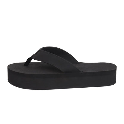 Indosole - Womens Flip Flops - Platform - Black Sandals Indosole
