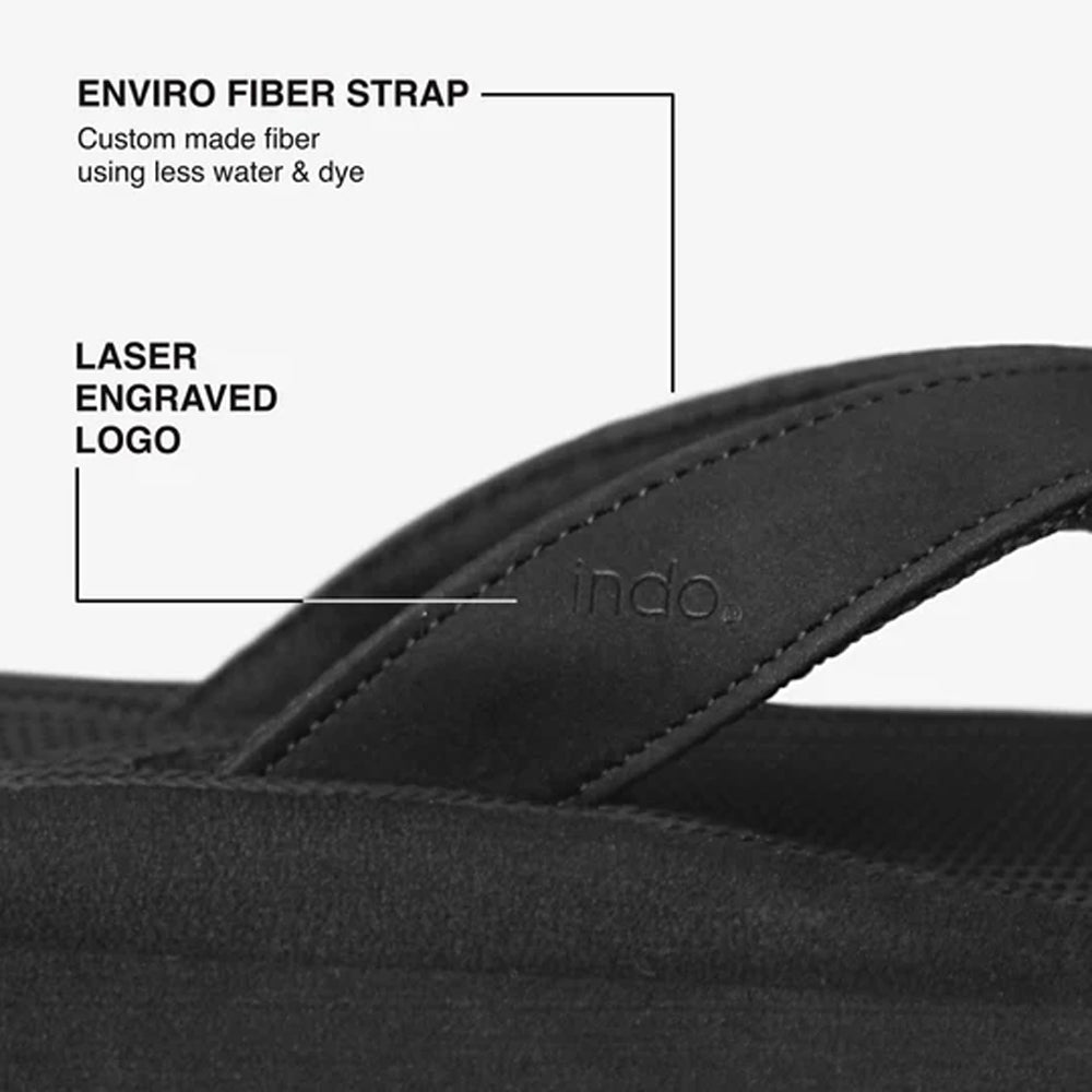 Indosole - Womens Flip Flops - Platform - Black Sandals Indosole