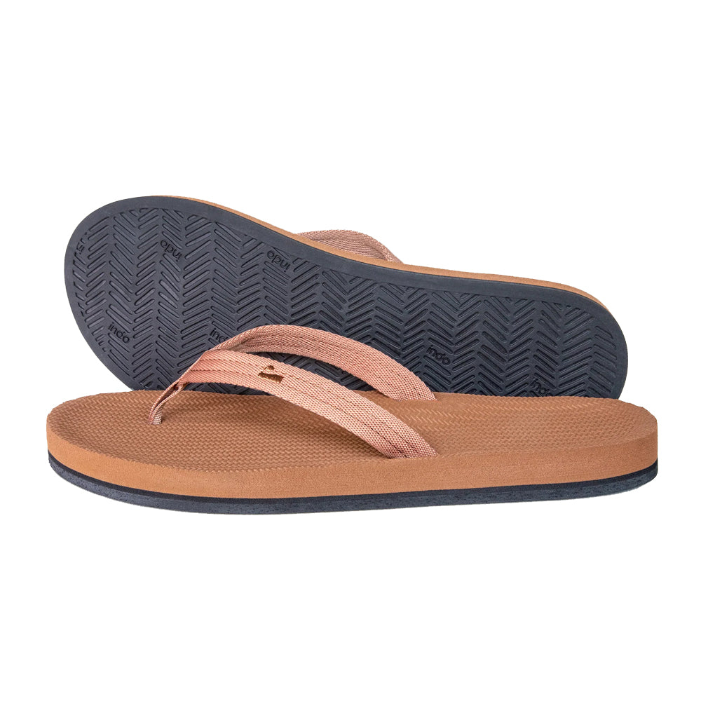 Indosole - Womens Flip Flops - Easy Living - Rust Sandals Indosole