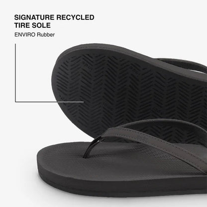 Indosole - Womens Flip Flops - ESSNTLS - Black Sandals Indosole