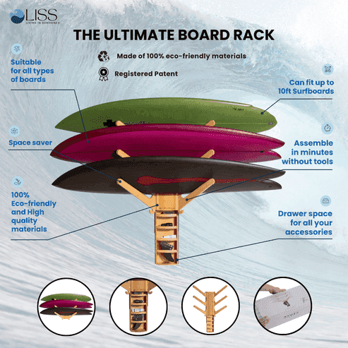 The Sun rack - Living in sunshine - 4 boards surfboard stand Sun Rack