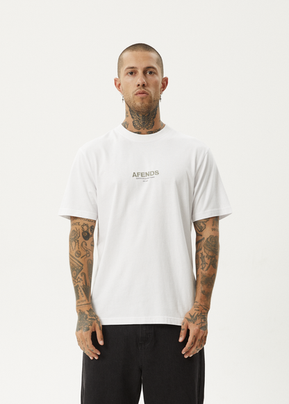 AFENDS Vinyl Retro Tee - White tee shirt AFENDS