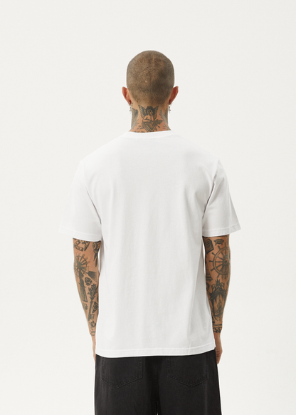 AFENDS Vinyl Retro Tee - White tee shirt AFENDS