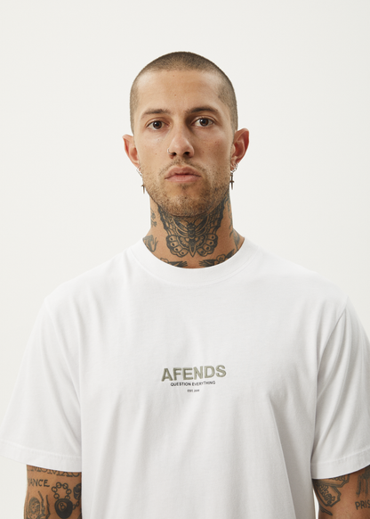 AFENDS Vinyl Retro Tee - White tee shirt AFENDS