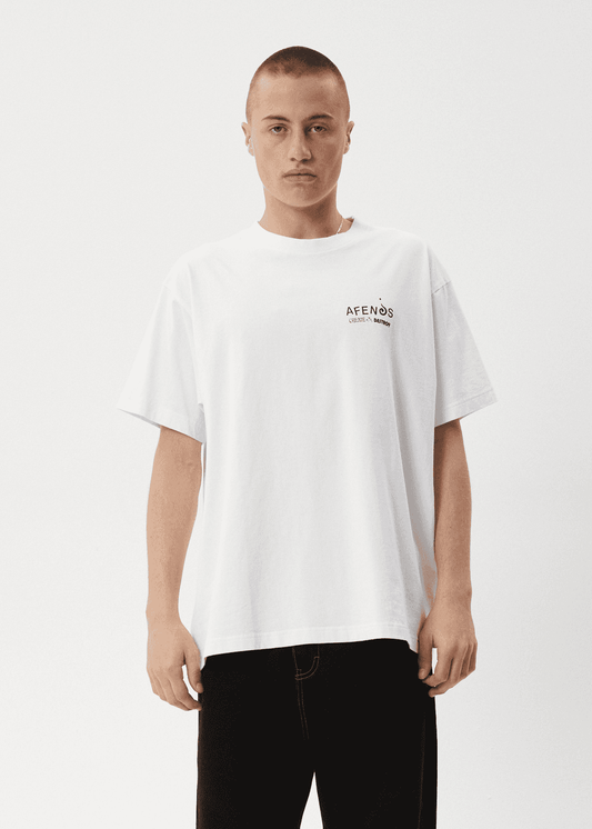 AFENDS Mind Over Heavyweight Boxy Tee - White tee shirt Vissla