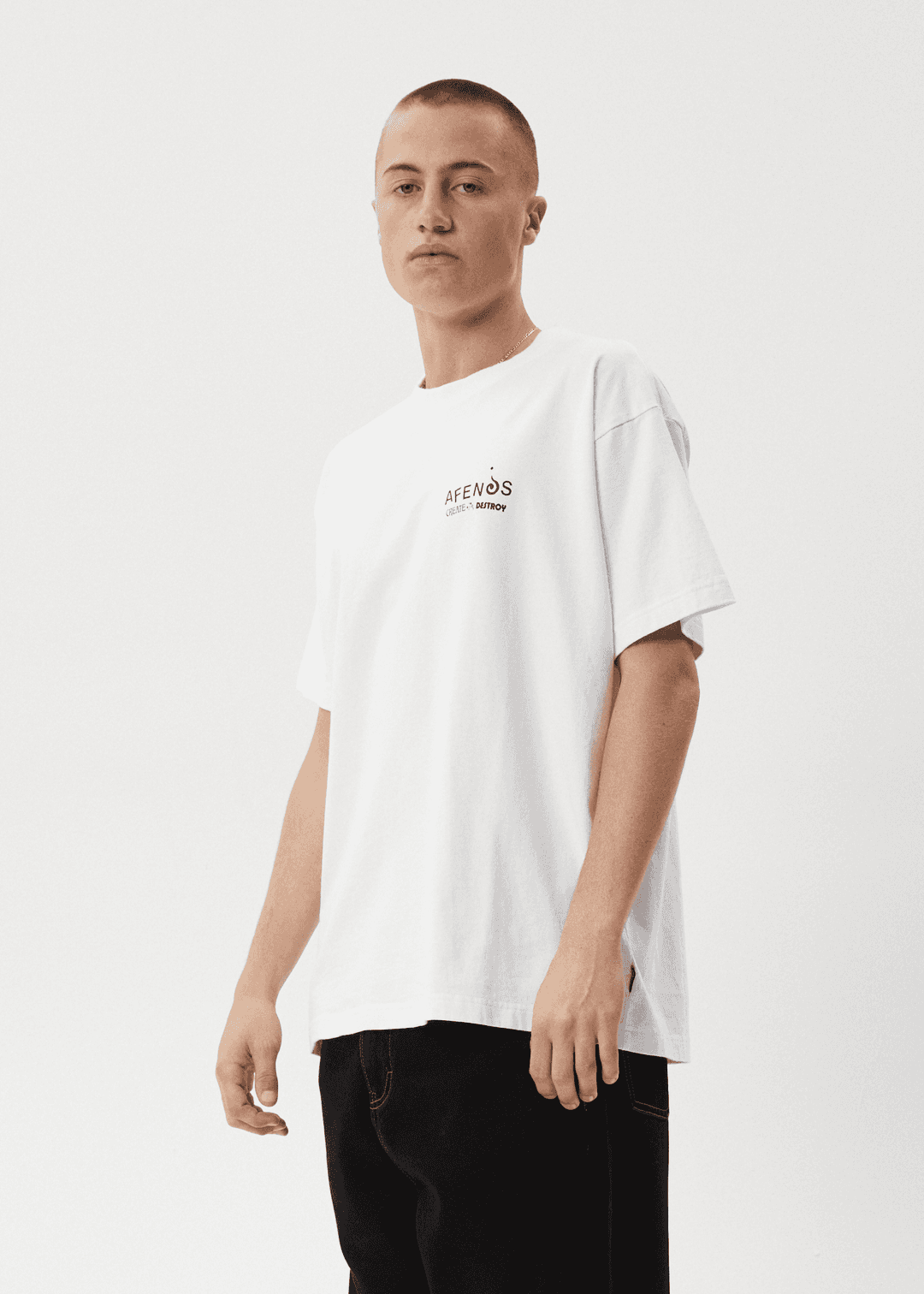 AFENDS Mind Over Heavyweight Boxy Tee - White tee shirt Vissla