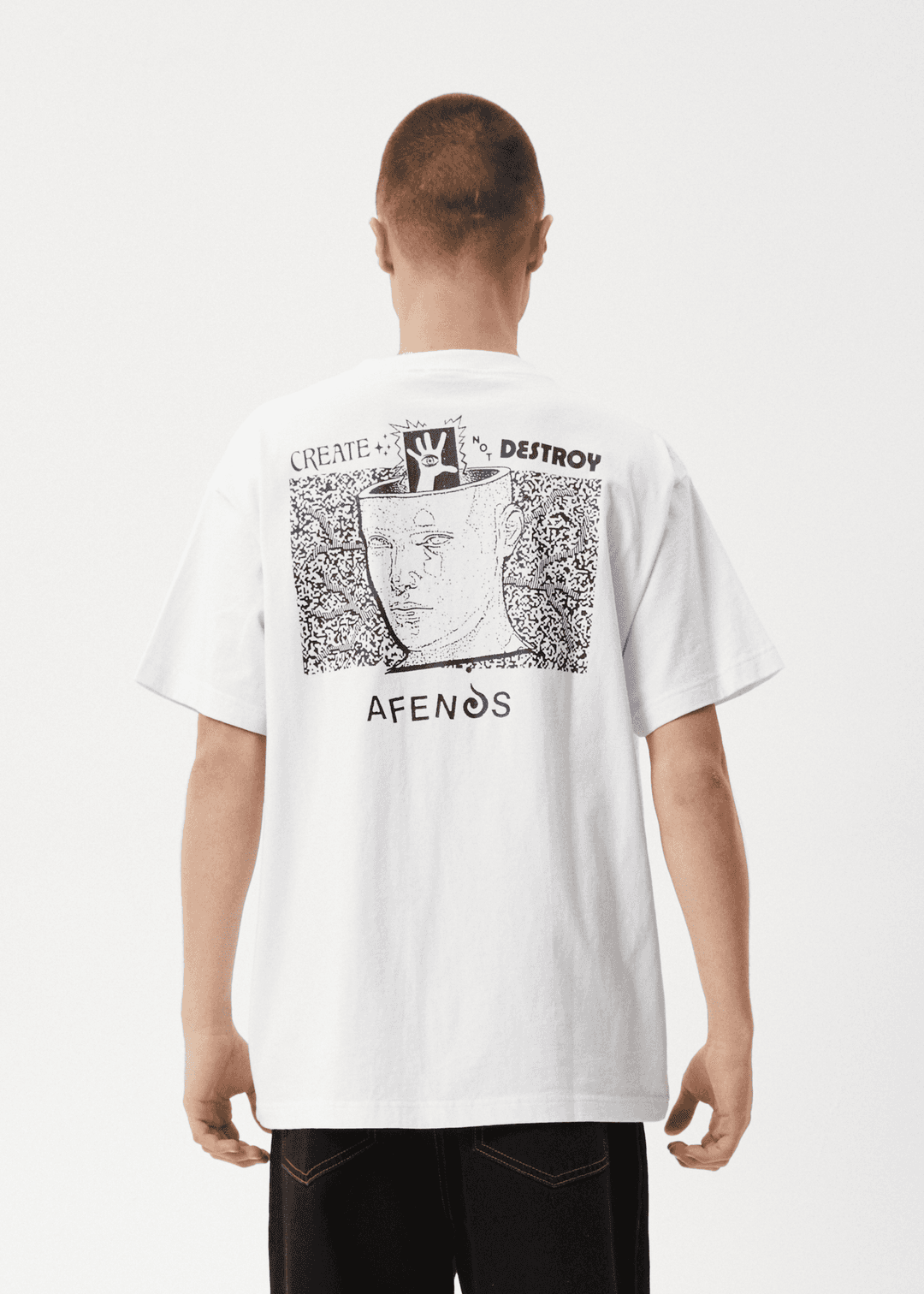 AFENDS Mind Over Heavyweight Boxy Tee - White tee shirt Vissla