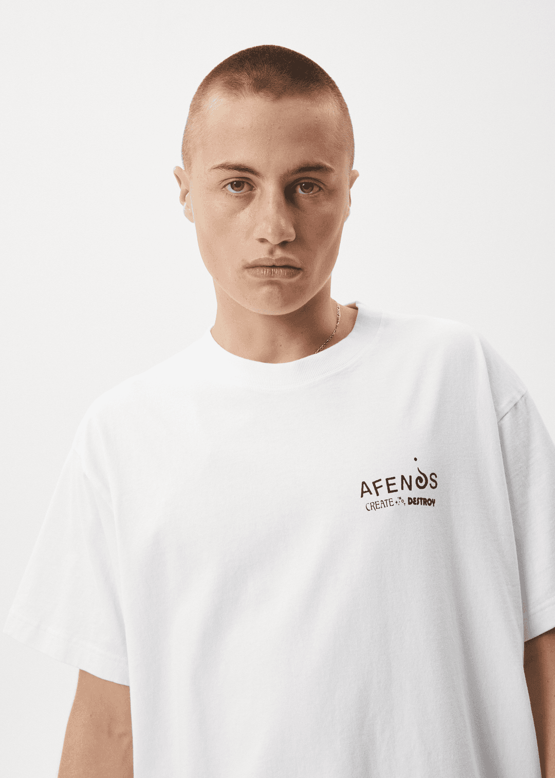 AFENDS Mind Over Heavyweight Boxy Tee - White tee shirt Vissla