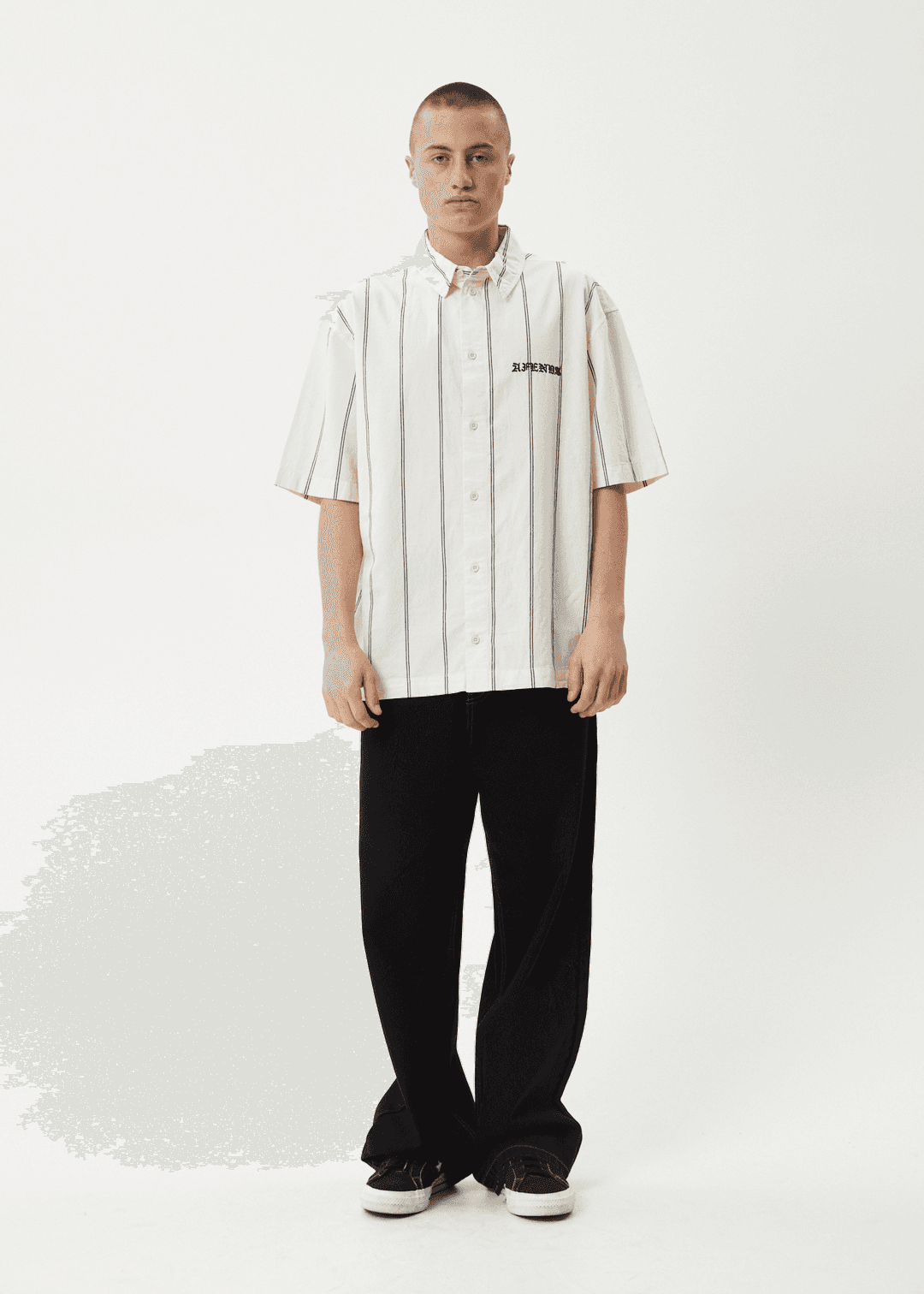 AFENDS Fineline Short Sleeve Shirt - Limestone short sleeve shirt AFENDS