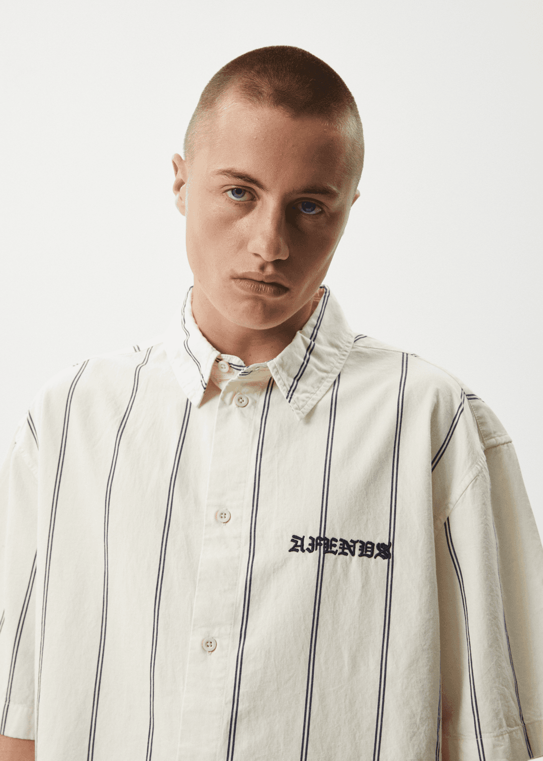 AFENDS Fineline Short Sleeve Shirt - Limestone short sleeve shirt AFENDS