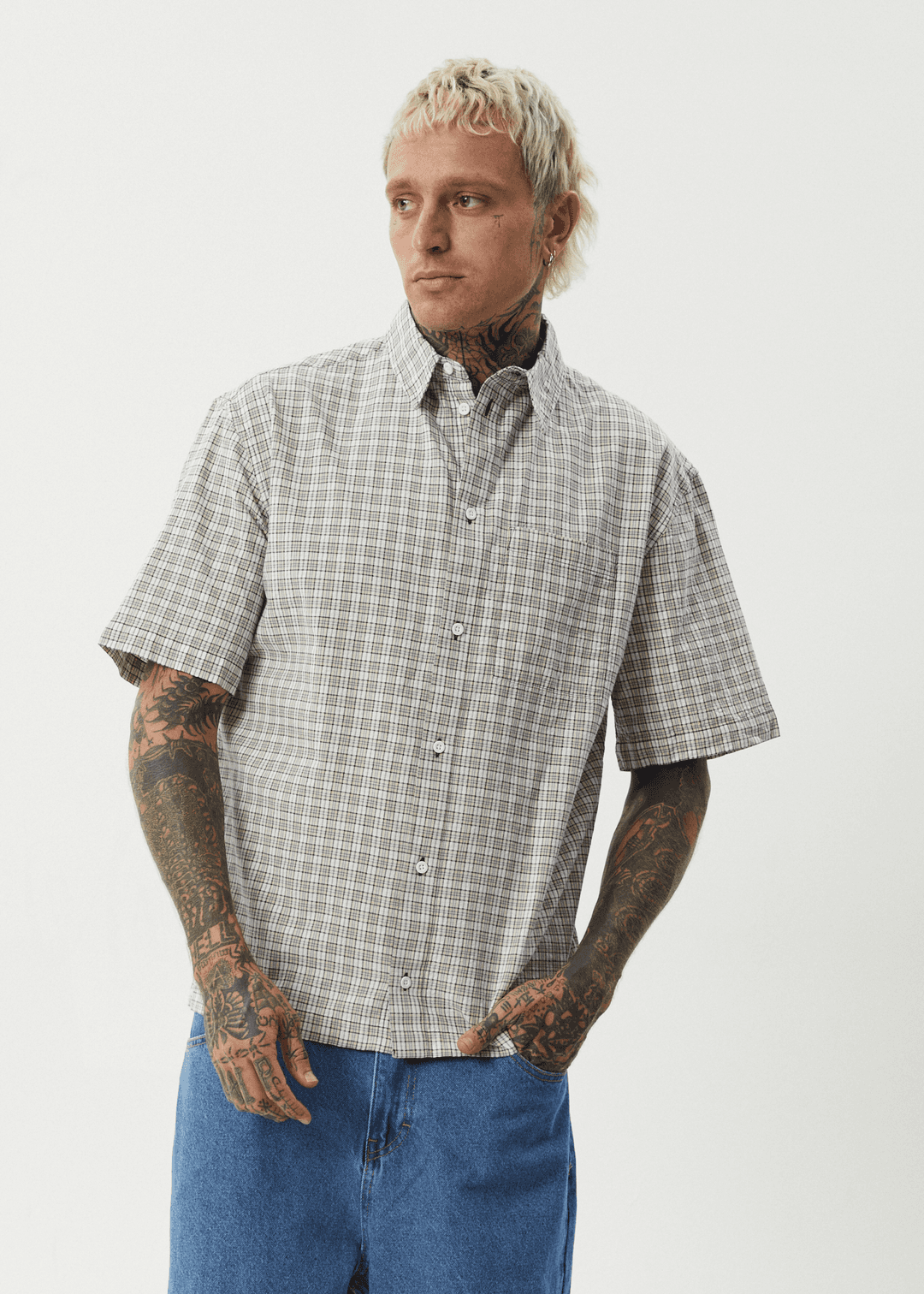 AFENDS Drew Seersucker Shirt short sleeve shirt AFENDS