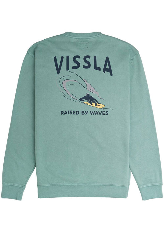 Vissla Raised By Waves Crew Fleece sweatshirt Vissla Smokey Jade S
