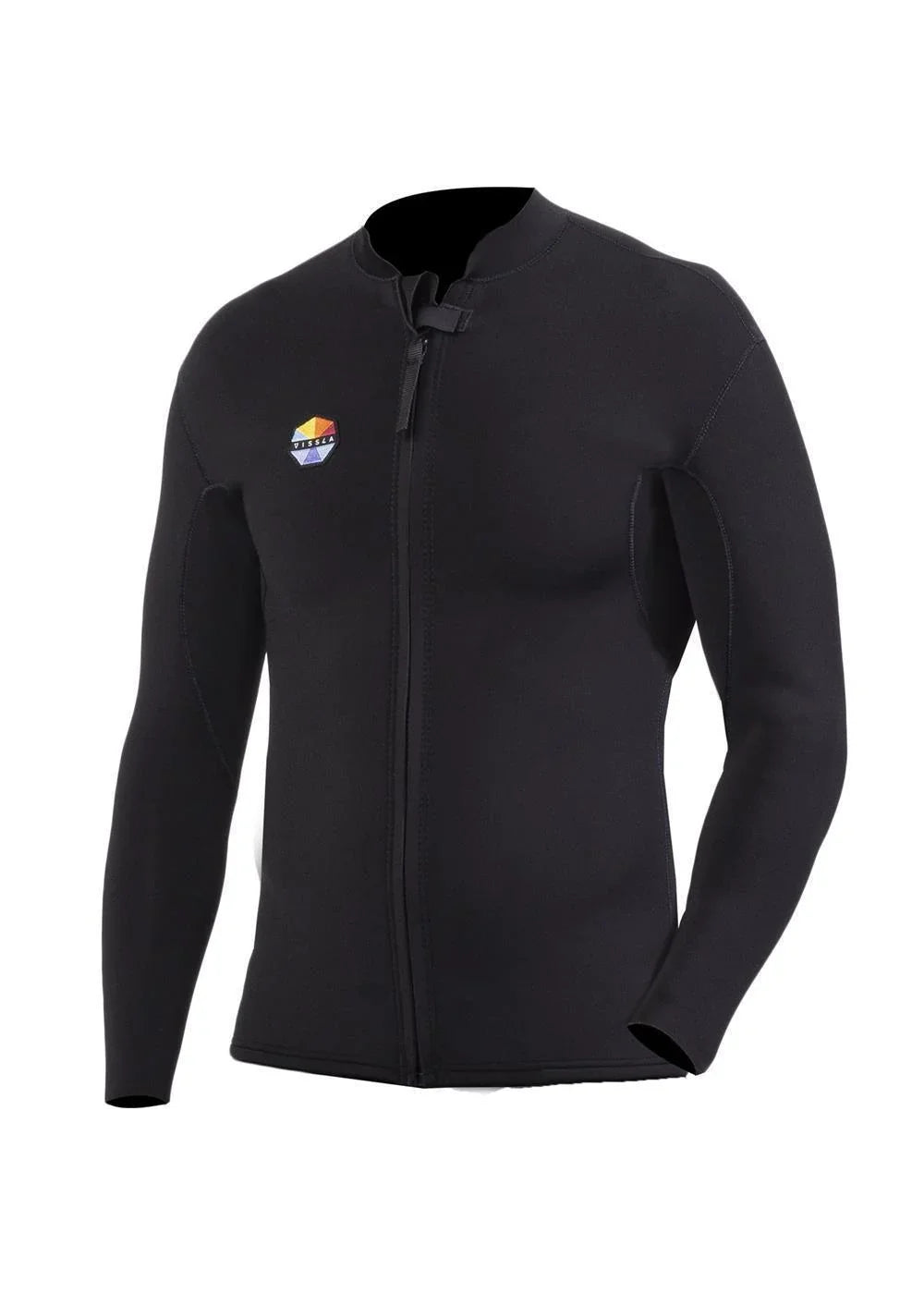 Vissla Solid Sets 2mm Front Zip L/S Wetsuit Jacket 7 seas wetsuit Vissla Black S