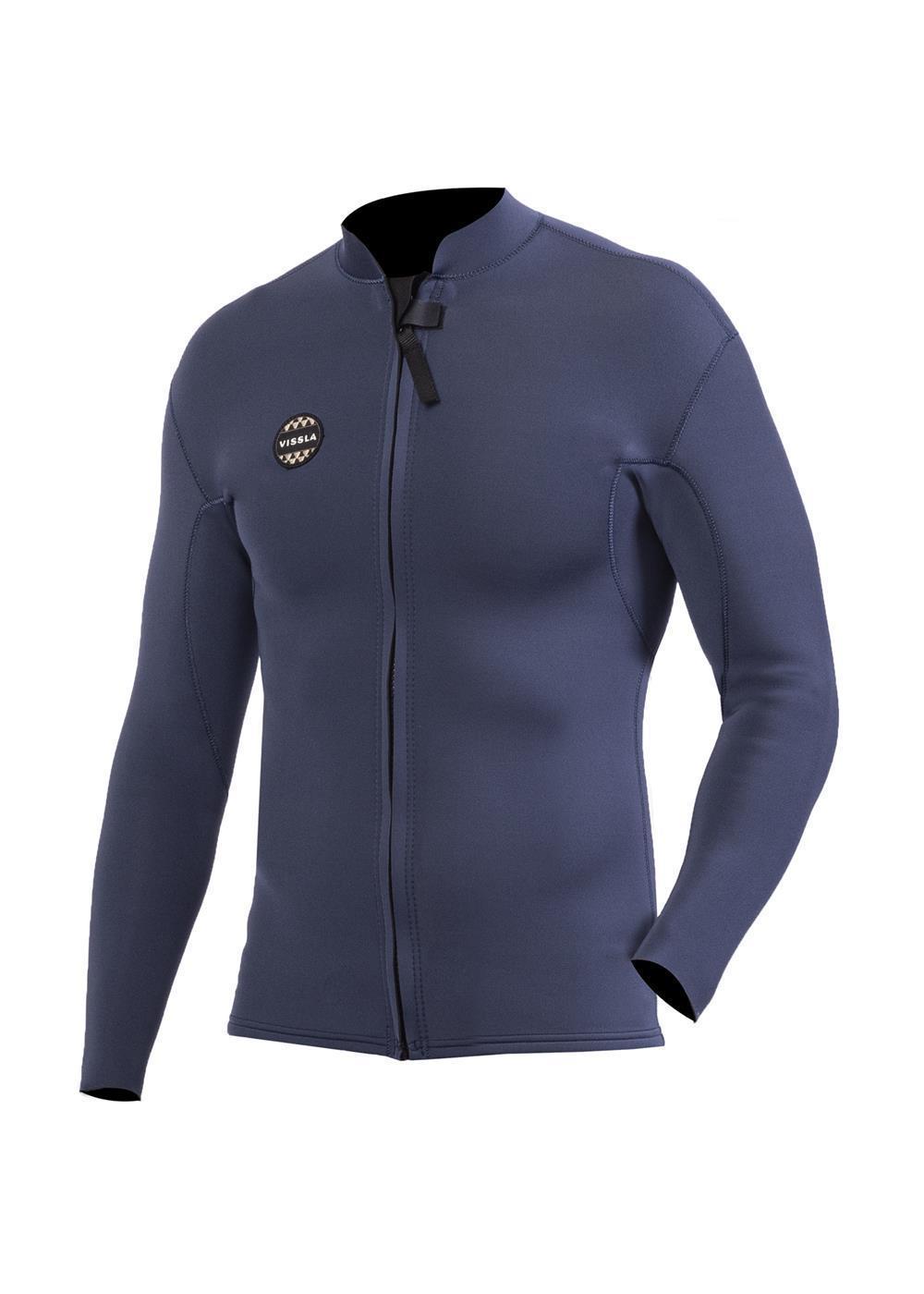 Vissla Solid Sets 2mm Front Zip L/S Wetsuit Jacket 7 seas wetsuit Vissla Dark Naval S