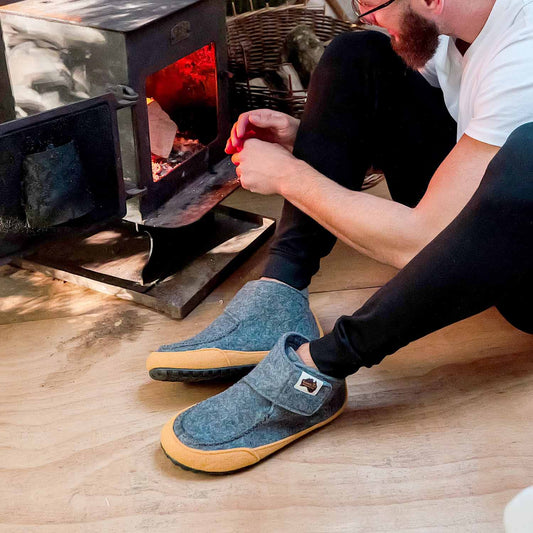 Quokka - Men's - Grey & Curry Quokka Slippers Gumbies