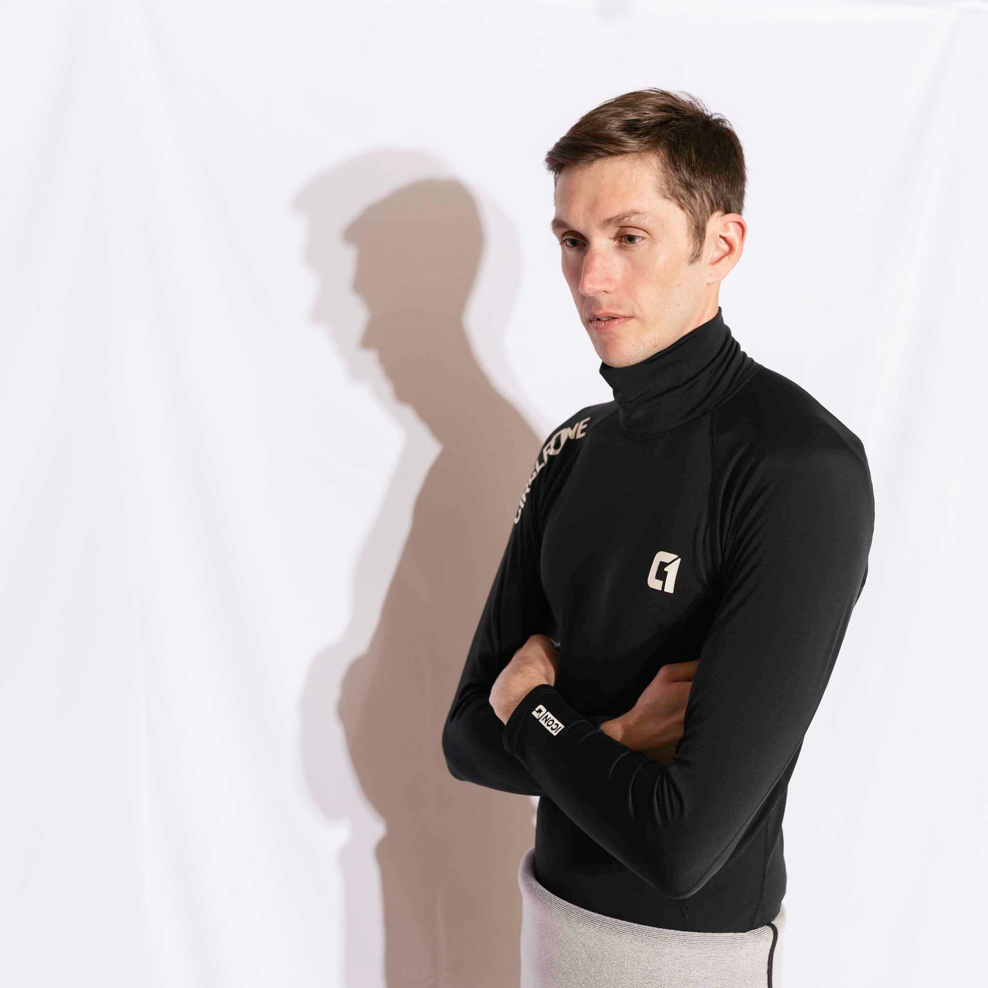 Mens LONG Sleeve Thermal Rash Vest - ICON Polypro Thermal Rash Vest Circle One Surf