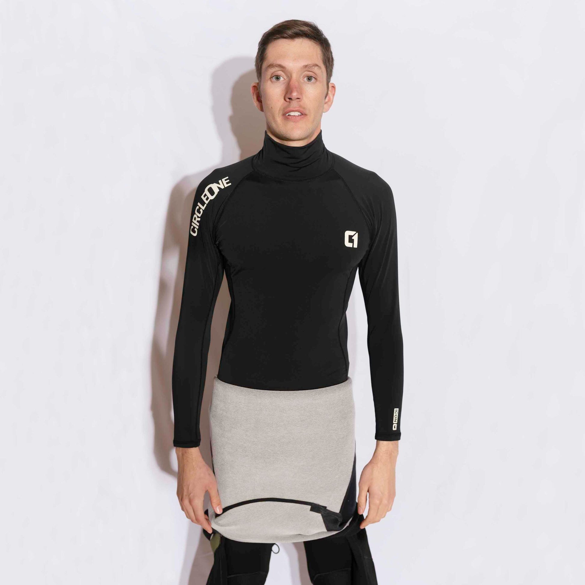 Mens LONG Sleeve Thermal Rash Vest - ICON Polypro Thermal Rash Vest Circle One Surf XS