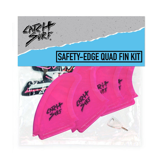 Catch Surf - Safety Edge Quad Fin Kit - Hot Pink Surfboard Fins Catch Surf