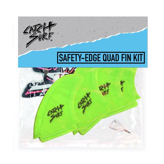 Catch Surf - Safety Edge Quad Fin Kit - Lime Surfboard Fins Catch Surf