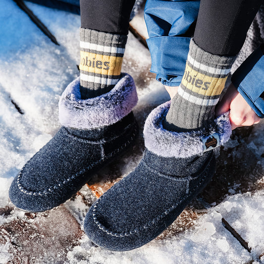 Ossa High - Women's - Navy & Grey Ossa High Slippers Gumbies