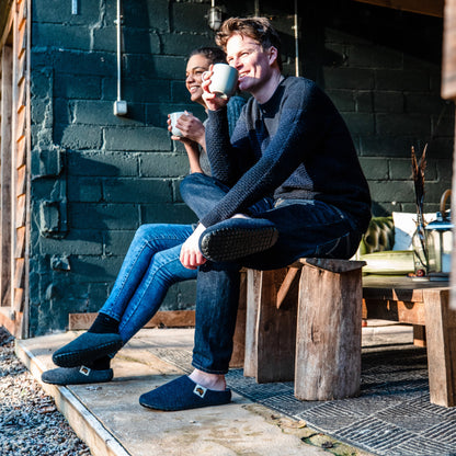 Outback - Men's - Navy & Grey Outback Slippers Gumbies