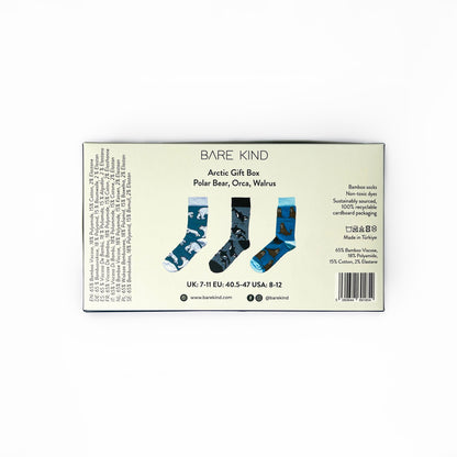 Arctic Animals Bamboo Socks Gift Box of 3 Socks Bare Kind