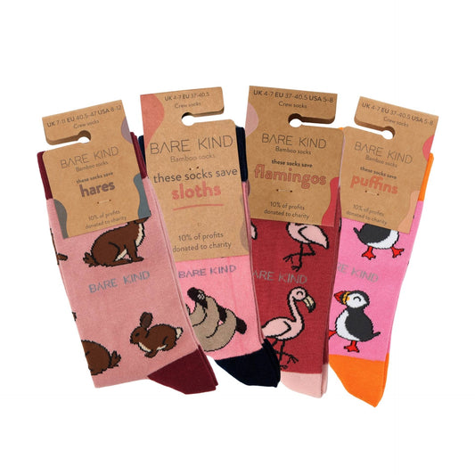 Pink Lover 4 Bamboo Sock Set Socks Bare Kind