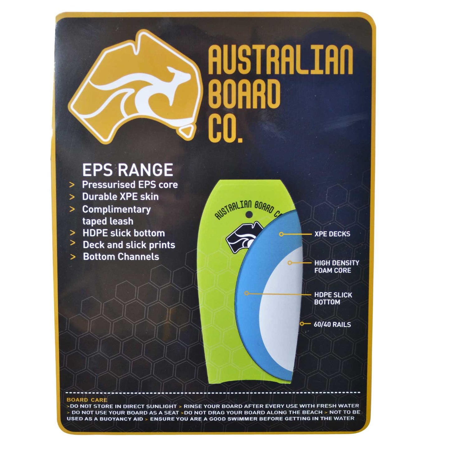 42inch Adult PULSE Series EPS Bodyboard by Australian Board Co Bodyboard Circle One Surf