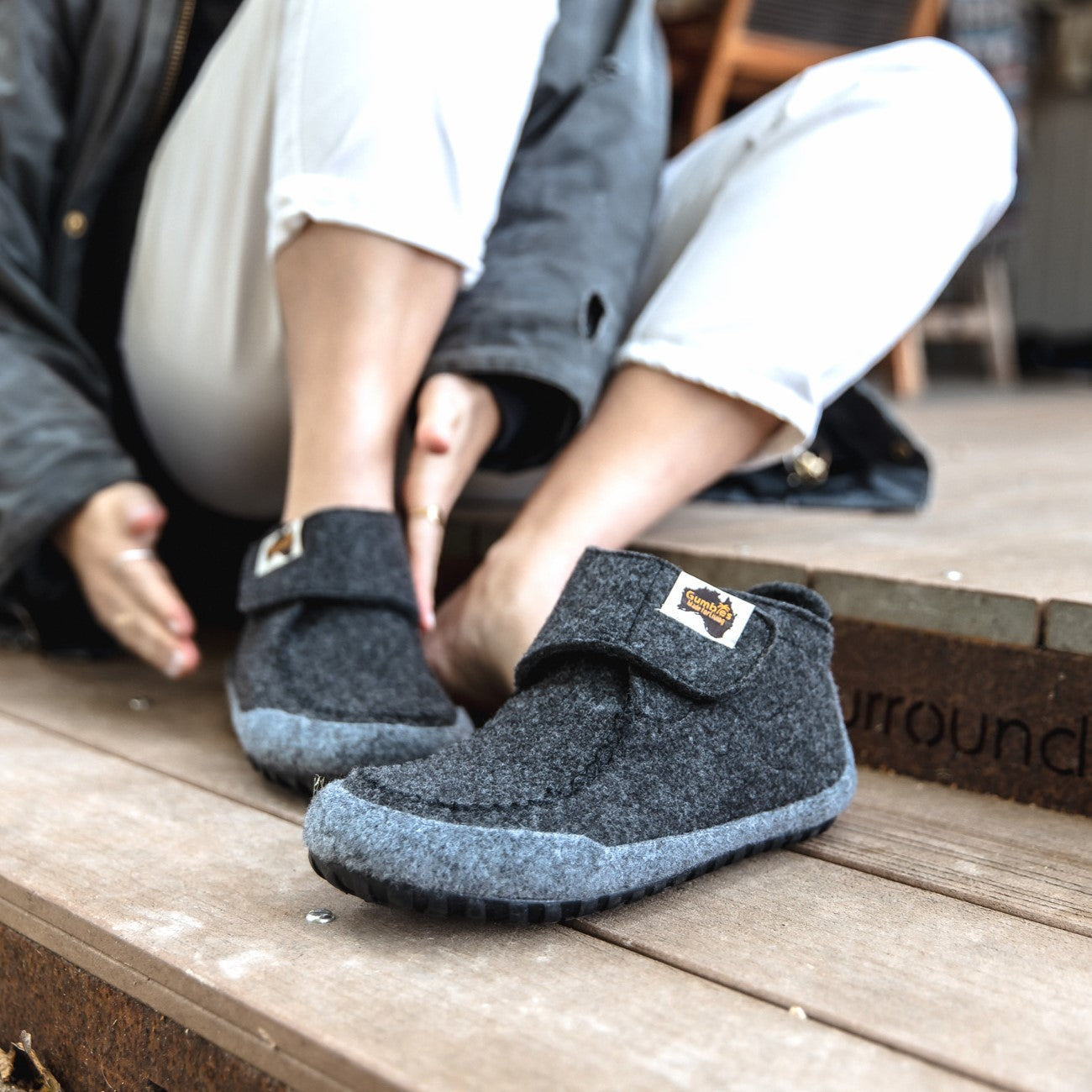 Quokka - Women's - Charcoal & Grey Quokka Slippers Gumbies
