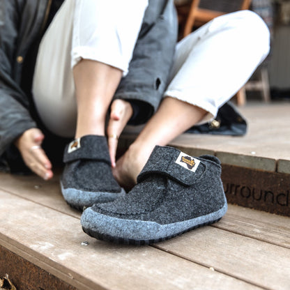 Quokka - Women's - Charcoal & Grey Quokka Slippers Gumbies