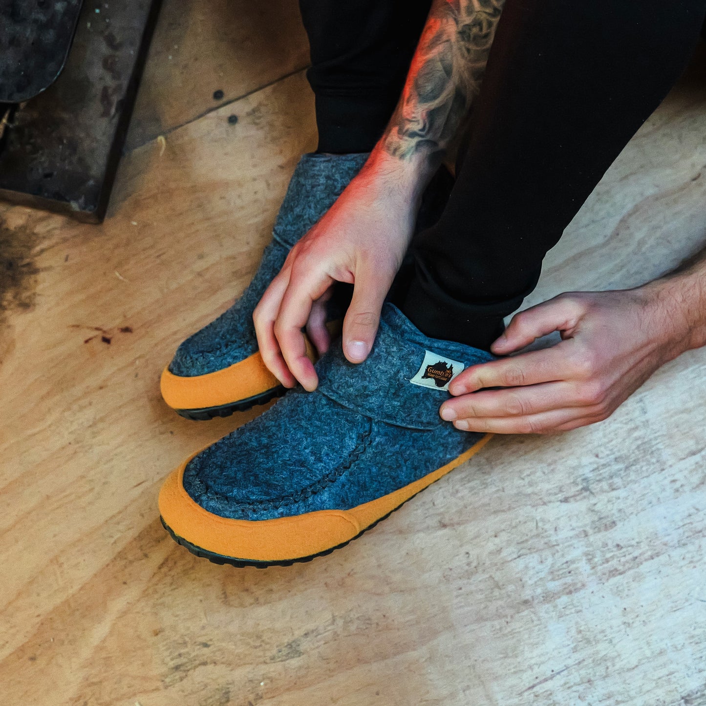 Quokka - Men's - Grey & Curry Quokka Slippers Gumbies