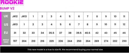 Rookie Rollerskates BUMP Rollerdisco V2 Roller Skate Kids Adult Boots Roller Skates Rookie