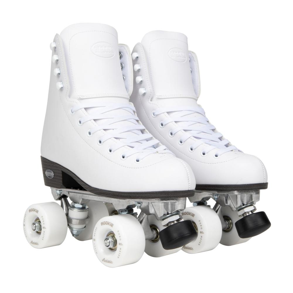 Rookie Artistic White Quad Roller Skate Adult Kids Roller Boots Roller Skates Rookie