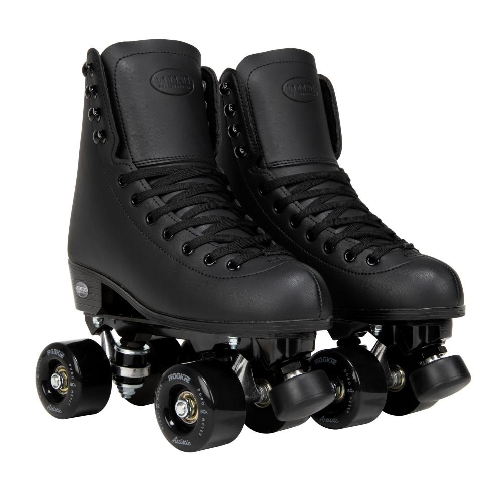 Rookie Artistic Black Quad Roller Skate Adult Kids Roller Boots Roller Skates Rookie