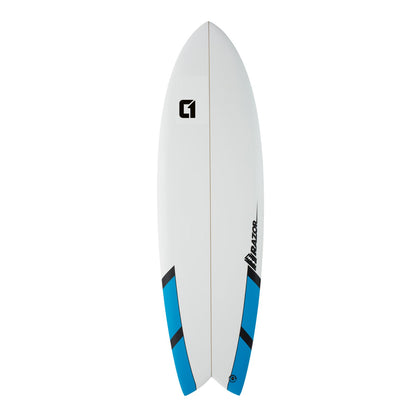 6ft 3 Razor Fish Tail Shortboard Surfboard in Matt Finish Shortboard Circle One Surf Blue