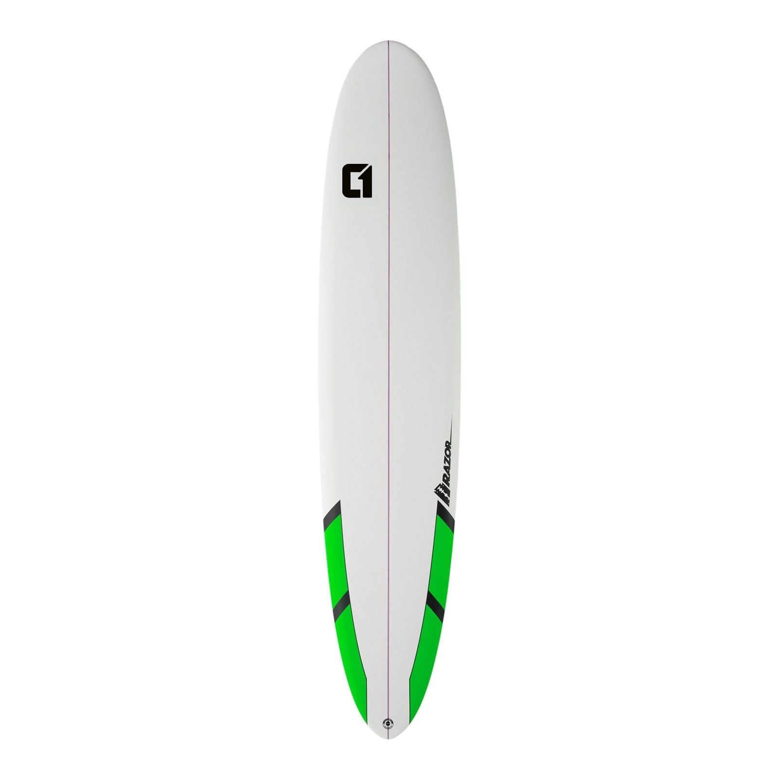 9ft Razor Round Tail Longboard Surfboard Package - Includes Bag, Leash, Fins, Wax Longboard Circle One Surf Green Red