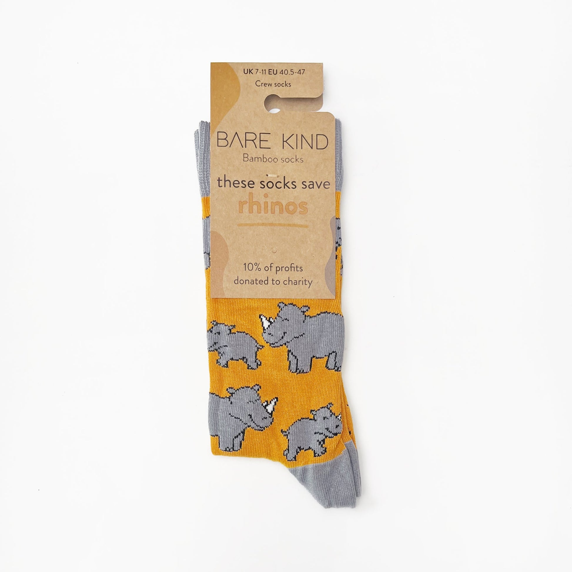 Save the Rhinos Bamboo Socks Socks Bare Kind