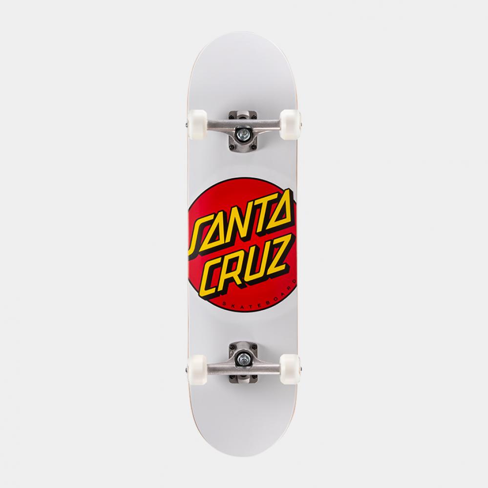 Santa Cruz Complete Skateboard Kit 8" White Classic Dot w/ Bullet & Ricta Street Santa Cruz