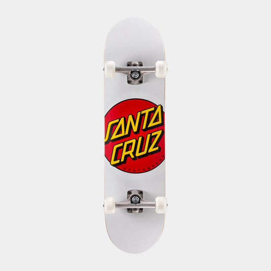 Santa Cruz Complete Skateboard Kit 8" White Classic Dot w/ Bullet & Ricta Street Santa Cruz